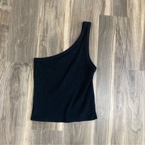 american eagle ribbed one shoulder tank top